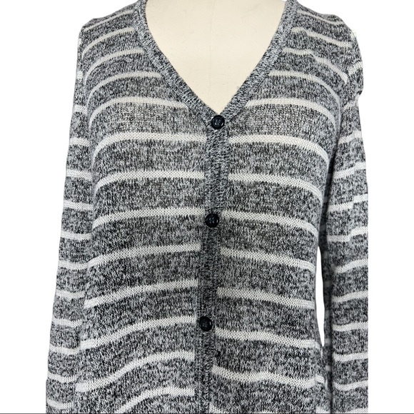 Forever 21 Striped Asymmetrical Button Cardigan size L - Picture 8 of 15